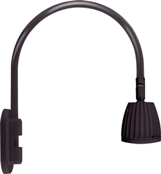 RAB GN4LED13NA 26W LED Gooseneck No Shade with Wall 20" High, 19" from Wall Goose Arm, 4000K (Neutral), Flood Reflector, Bronze Finish