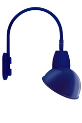 RAB GN4LED13NADBL 13W LED Gooseneck Dome Shade with Wall 20" High, 19" from Wall Goose Arm, 4000K (Neutral), Flood Reflector, 15" Angled Dome Shade, Royal Blue Finish