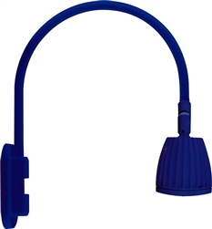 RAB GN4LED13NRBL 26W LED Gooseneck No Shade with Wall 20" High, 19" from Wall Goose Arm, 4000K (Neutral), Rectangular Reflector, Royal Blue Finish