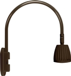 RAB GN4LED13NSBWN 26W LED Gooseneck No Shade with Wall 20" High, 19" from Wall Goose Arm, 4000K (Neutral), Spot Reflector, Brown Finish