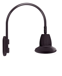 RAB GN4LED13NSST11A 13W LED Gooseneck Straight Shade with Wall 20" High, 19" from Wall Goose Arm, 4000K (Neutral), Spot Reflector, 11" Straight Shade, Bronze Finish