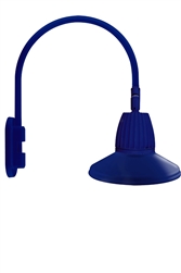 RAB GN4LED13NSSTBL 13W LED Gooseneck Straight Shade with Wall 20" High, 19" from Wall Goose Arm, 4000K (Neutral), Spot Reflector, 15" Straight Shade, Royal Blue Finish