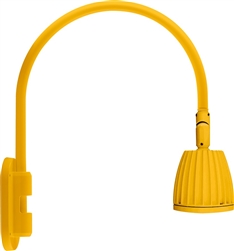 RAB GN4LED13NYL 26W LED Gooseneck No Shade with Wall 20" High, 19" from Wall Goose Arm, 4000K (Neutral), Flood Reflector, Yellow Finish