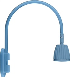 RAB GN4LED13YLB 26W LED Gooseneck No Shade with Wall 20" High, 19" from Wall Goose Arm, 3000K (Warm), Flood Reflector, Light Blue Finish