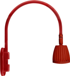 RAB GN4LED13YR 26W LED Gooseneck No Shade with Wall 20" High, 19" from Wall Goose Arm, 3000K (Warm), Flood Reflector, Red Finish