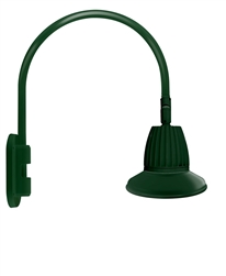 RAB GN4LED13YSST11G 13W LED Gooseneck Straight Shade with Wall 20" High, 19" from Wall Goose Arm, 3000K (Warm), Spot Reflector, 11" Straight Shade, Hunter Green Finish