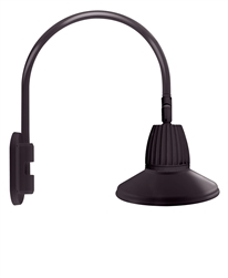 RAB GN4LED13YSSTA 13W LED Gooseneck Straight Shade with Wall 20" High, 19" from Wall Goose Arm, 3000K (Warm), Spot Reflector, 15" Straight Shade, Bronze Finish