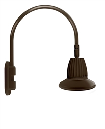 RAB GN4LED26NSST11BWN 26W LED Gooseneck Straight Shade with Wall 20" High, 19" from Wall Goose Arm, 4000K (Neutral), Spot Reflector, 11" Straight Shade, Brown Finish