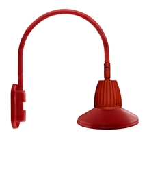 RAB GN4LED26NSSTR 26W LED Gooseneck Straight Shade with Wall 20" High, 19" from Wall Goose Arm, 4000K (Neutral), Spot Reflector, 15" Straight Shade, Red Finish