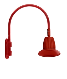 RAB GN4LED26NST11R 26W LED Gooseneck Straight Shade with Wall 20" High, 19" from Wall Goose Arm, 4000K (Neutral), Flood Reflector, 11" Straight Shade, Red Finish