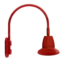 RAB GN4LED26YSST11R 26W LED Gooseneck Straight Shade with Wall 20" High, 19" from Wall Goose Arm, 3000K (Warm), Spot Reflector, 11" Straight Shade, Red Finish