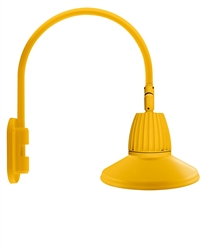 RAB GN4LED26YSSTYL 26W LED Gooseneck Straight Shade with Wall 20" High, 19" from Wall Goose Arm, 3000K (Warm), Spot Reflector, 15" Straight Shade, Yellow Finish