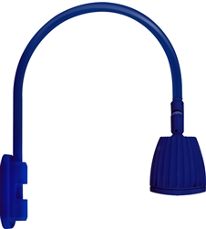 RAB GN5LED13NRBL 13W LED Gooseneck No Shade with Pole 20" High, 19" from Pole Goose Arm, 4000K (Neutral), Rectangular Reflector, Royal Blue Finish