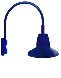 RAB GN5LED13NRSTBL 13W LED Gooseneck Straight Shade with Pole 20" High, 19" from Pole Goose Arm, 4000K (Neutral), Rectangular Reflector, 15" Straight Angle Shade, Royal Blue Finish
