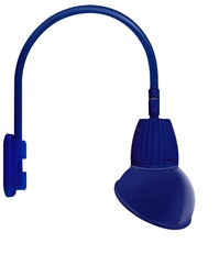 RAB GN5LED26NAD11BL 26W LED Gooseneck Dome Shade with Pole 20" High, 19" from Pole Goose Arm, 4000K (Neutral), Flood Reflector, 11" Angled Dome Shade, Royal Blue Finish