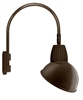 RAB GN5LED26NRADBWN 26W LED Gooseneck Dome Shade with Pole 20" High, 19" from Pole Goose Arm, 4000K (Neutral), Rectangular Reflector, 15" Angled Dome Shade, Brown Finish