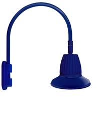 RAB GN5LED26NST11BL 26W LED Gooseneck Straight Shade with Pole 20" High, 19" from Pole Goose Arm, 4000K (Neutral), Flood Reflector, 11" Straight Angle Shade, Royal Blue Finish