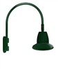 RAB GN5LED26YRST11G 26W LED Gooseneck Straight Shade with Pole 20" High, 19" from Pole Goose Arm, 3000K (Warm), Rectangular Reflector, 11" Straight Angle Shade, Hunter Green Finish