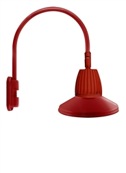 RAB GN5LED26YSSTR 26W LED Gooseneck Straight Shade with Pole 20" High, 19" from Pole Goose Arm, 3000K (Warm), Spot Reflector, 15" Straight Angle Shade, Red Finish