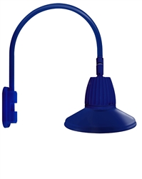 RAB GN5LED26YSTBL 26W LED Gooseneck Straight Shade with Pole 20" High, 19" from Pole Goose Arm, 3000K (Warm), Flood Reflector, 15" Straight Angle Shade, Royal Blue Finish