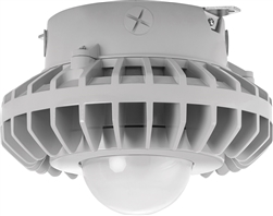 RAB HAZXLED42F 42W Ceiling Mount LED Hazardous Location Fixture, 5100K (Cool), 3542 Lumen, 70 CRI, Frosted Globes, No Guard,  DLC Listed, Natural Finish