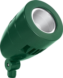 RAB HNLED18YVG/D10 18W LED Bullet Narrow Spotlight, 3000K (Warm), No Photocell, 1482 Lumens, 82 CRI, 120-277V, 2H x 2V Beam Distribution, Dimmable Operation, Not DLC Listed, Verde Green Finish