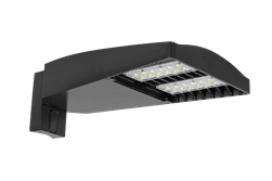 RAB LOT2T110/480/D10/UPA/5PR 110W LED LOTBLASTER Area Light, No Photocell, 5000K (Cool), 13093 Lumens, 72 CRI, 480V, Type II Distribution, Dimmable, Universal Pole Adaptor w/ 5-Pin Receptacle, Bronze Finish