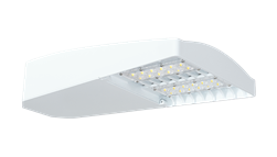 RAB LOT2T160YW/D10/WS4 160W LED LOTBLASTER Area Light, Multi-Level Motion Sensor, 3000K (Warm), 16675 Lumens, 73 CRI, 120-277V, Type II Distribution, Dimmable, Standard Option, White Finish
