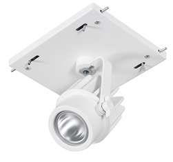 RAB MDLED1X12F-20YY-W 12W LED 1 Fixture Multi-Head Gear Tray, 2700K, 824 Lumens, 90 CRI, 20 Degree Reflector, On/Off Non-Dimming, White Tray/White Head Finish