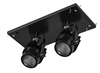 RAB MDLED2X12F-20YY-B 24W LED 2 Fixture Multi-Head Gear Tray, 2700K, 1648 Lumens, 90 CRI, 20 Degree Reflector, On/Off Non-Dimming, Black Tray/Black Head Finish