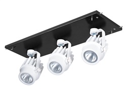 RAB MDLED3X12F-20Y-B-W 36W LED 3 Fixture Multi-Head Gear Tray, 3000K, 2661 Lumens, 90 CRI, 20 Degree Reflector, On/Off Non-Dimming, Black Tray/White Head