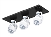 RAB MDLED3X12F-20YN-B-W 36W LED 3 Fixture Multi-Head Gear Tray, 3500K, 3108 Lumens, 90 CRI, 20 Degree Reflector, On/Off Non-Dimming, Black Tray/White Head