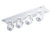 RAB MDLED4X12F-30YN-W 48W LED 4 Fixture Multi-Head Gear Tray, 3500K, 4308 Lumens, 90 CRI, 30 Degree Reflector, On/Off Non-Dimming, White Tray/White Head