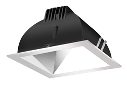 RAB NDLED4S-50Y-S-S 4" New Construction Square Trim Module, 3000K (Warm), 90 CRI, 50 Degree Beam Spread, Specular Silver Cone Silver Trim