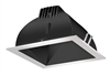 RAB NDLED4S-50YN-B-S 4" New Construction Square Trim Module, 3500K, 90 CRI, 50 Degree Beam Spread, Black Cone Silver Trim