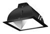 RAB NDLED4S-50YY-S-B 4" New Construction Square Trim Module, 2700K, 90 CRI, 50 Degree Beam Spread, Specular Silver Cone Black Trim