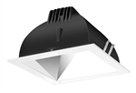 RAB NDLED4S-80Y-S-W 4" New Construction Square Trim Module, 3000K (Warm), 90 CRI, 80 Degree Beam Spread, Specular Silver Cone White Trim