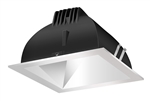 RAB NDLED4S-80YN-M-S 4" New Construction Square Trim Module, 3500K, 90 CRI, 80 Degree Beam Spread, Matte Silver Cone Silver Trim