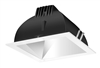 RAB NDLED4S-80YN-M-W 4" New Construction Square Trim Module, 3500K, 90 CRI, 80 Degree Beam Spread, Matte Silver Cone White Trim