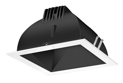 RAB NDLED4S-80YY-B-W 4" New Construction Square Trim Module, 2700K, 90 CRI, 80 Degree Beam Spread, Black Cone White Trim