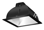 RAB NDLED4S-80YY-M-B 4" New Construction Square Trim Module, 2700K, 90 CRI, 80 Degree Beam Spread, Matte Silver Cone Black Trim