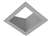 RAB NDTRIM3S20A-M 3" New Construction Square Trimmed Module, 20° Adjustable, Matte Silver Finish