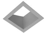 RAB NDTRIM3S40A-M 3" New Construction Square Trimmed Module, 40° Adjustable, Matte Silver Finish