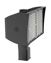 RAB PIPXL100SFY/480/D10/7PR 100W LED PIPXL Floodlight, No Photocell, 3000K (Warm), 15900 Lumens, 72 CRI, 480V, 7H x 6V Beam Distribution, Slipfitter Mount, Dimmable, DLC Premium Listed, 7-Pin Receptacle Option, Bronze Finish