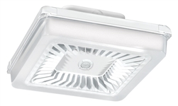 RAB PRT55W/D10/WS 55W LED PORTO Garage Light with Multi-Level Motion Sensor, 5000K (Cool), 6085 Lumens, 75 CRI, 120V-277V, Dimmable, DLC Listed, White Finish