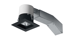 RAB RDLED2S8-40YN-TB 2" Square Remodeler LED, 9W, 3500K, 650 Lumens, 82 CRI, 40 Degree Beam Spread, 1/2" Trim, TRIAC Compatible, Black Trim