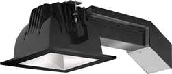 RAB RDLED4S12-80YY-M-B 4" Square Remodeler LED, 12W, 2700K, 821 Lumens, 90 CRI, 80 Degree Beam Spread, TRIAC Dimming Driver, Matte Silver Cone Black Trim