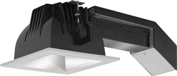 RAB RDLED4S12F-80Y-M-S 4" Square Remodeler LED, 12W, 3000K (Warm), 856 Lumens, 90 CRI, 80 Degree Beam Spread, On/Off Non-dimming Driver, Matte Silver Cone Silver Trim