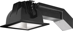RAB RDLED4S12F-WY-M-B 4" Square Remodeler LED, 12W, 3000K (Warm), 799 Lumens, 90 CRI, Wall Washer, On/Off Non-dimming Driver, Matte Silver Cone Black Trim