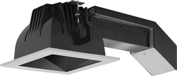 RAB RDLED4S20E-50YY-B-S 4" Square Remodeler LED, 20W, 2700K, 1073 Lumens, 90 CRI, 50 Degree Beam Spread, ELV Dimming Driver, Black Cone and Silver Trim